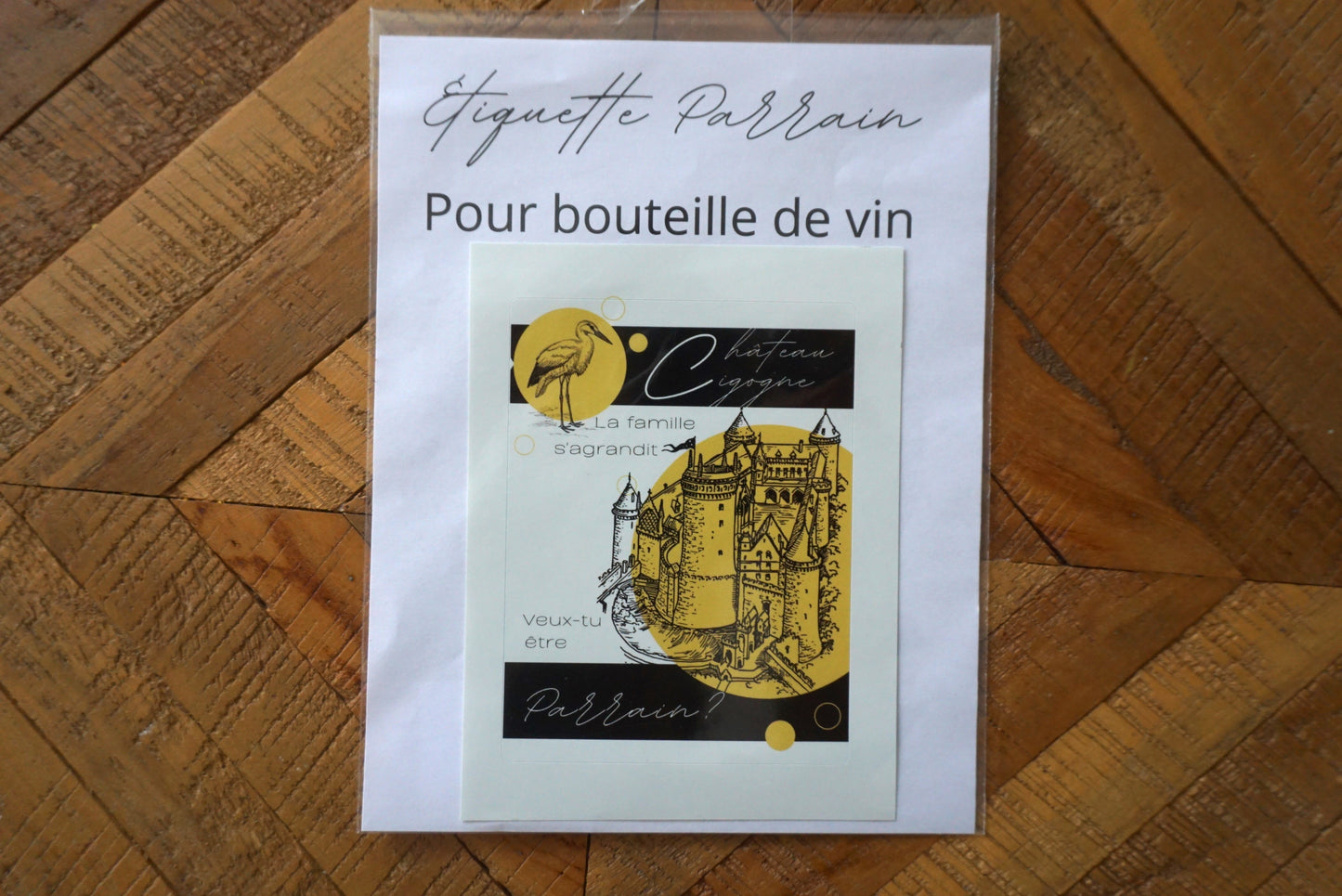 Étiquette bouteille de vin - Veux-tu être parrain ?